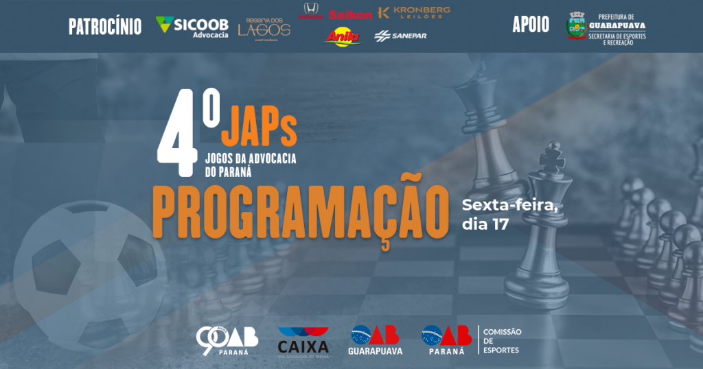 Confira a programação dos JAPs de sexta-feira (17)
