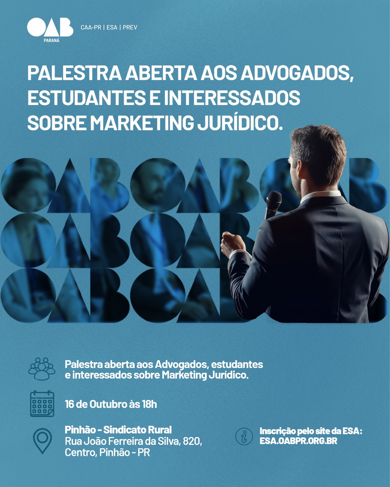 Palestra Aberta aos Advogados Estudantes e Interessados sobre Marketing Jurídico