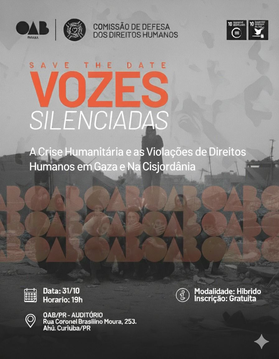 OAB Guarapuava promove o evento Vozes Silenciadas: A Crise Humanitária e as Violações de Direitos Humanos em Gaza e na Cisjordânia