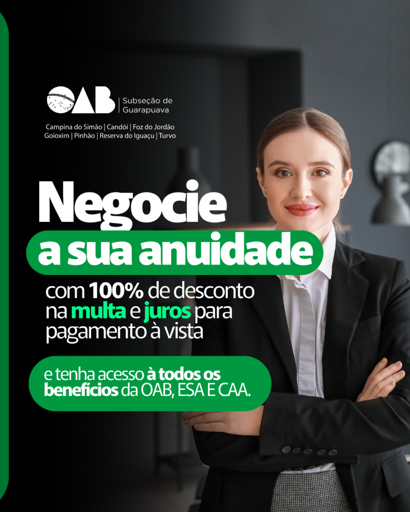 ATENÇÃO OPORTUNIDADE! Negocie a sua anuidade